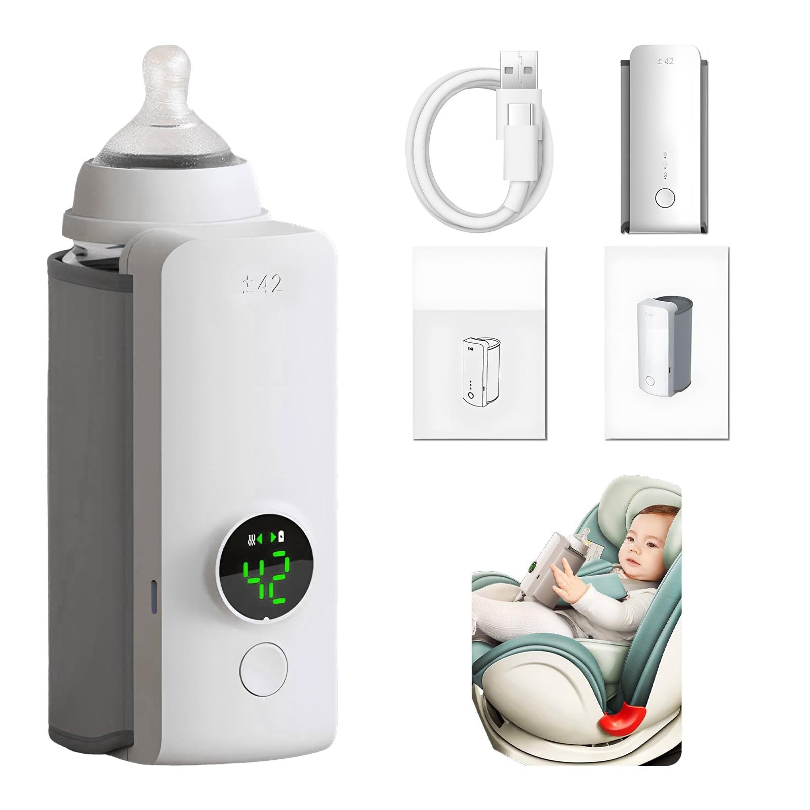 Portable Baby Bottle Warmer – USB Rechargeable