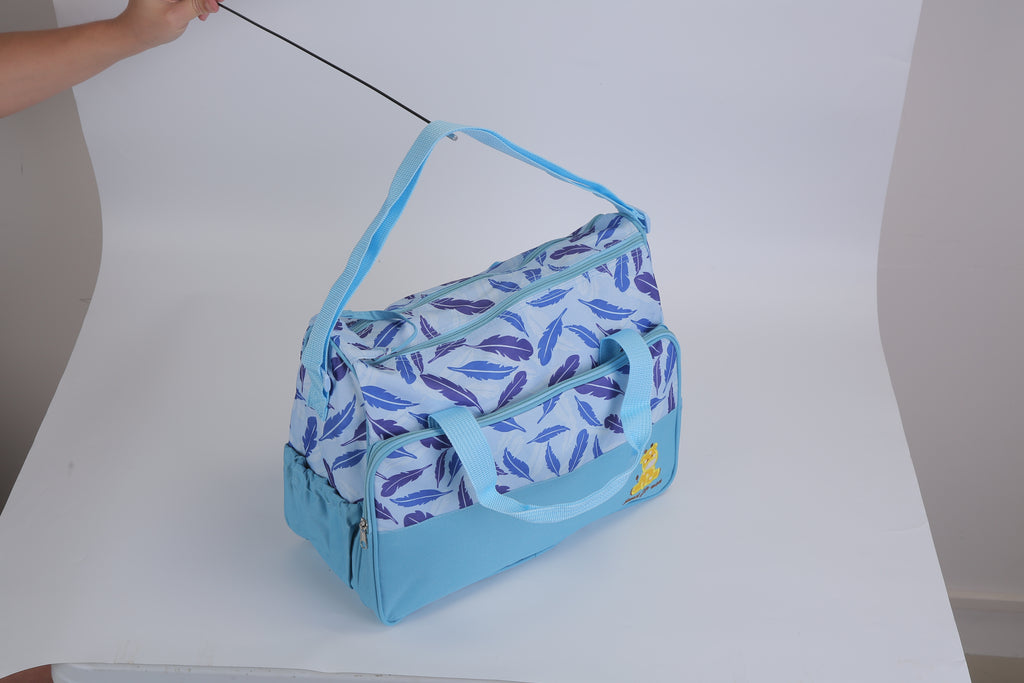 5Pcs Baby Nappy Diaper Bags Set Mummy Diaper Handbags With Diaper Pad Food Bag Bottle Bag Travel Tote Bags For Mom Dad