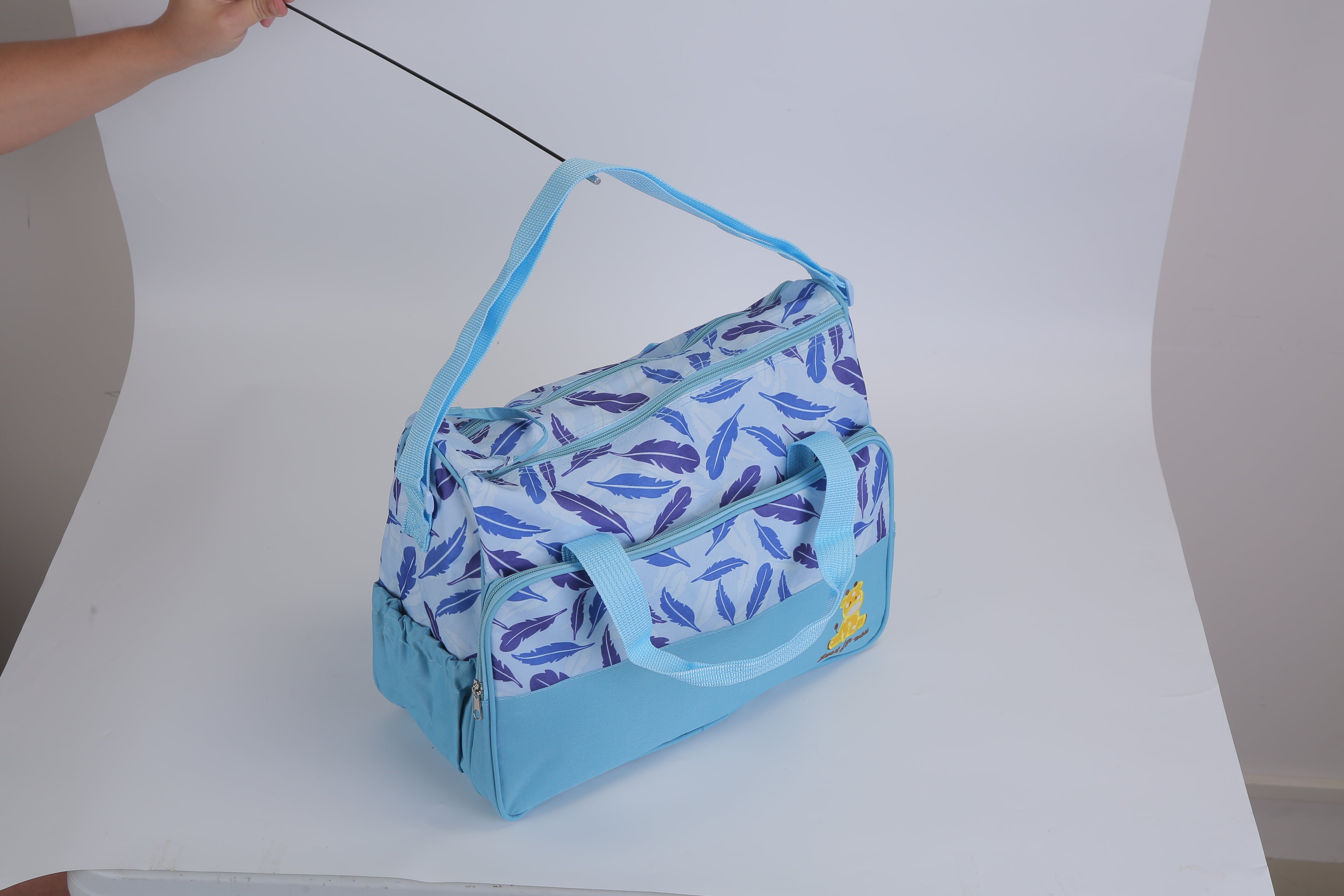 5Pcs Baby Nappy Diaper Bags Set Mummy Diaper Handbags With Diaper Pad Food Bag Bottle Bag Travel Tote Bags For Mom Dad